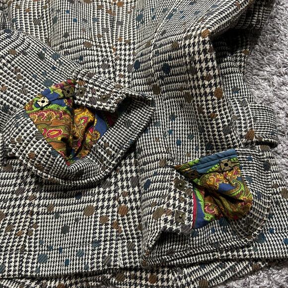 Robert Graham Wool Blazer Suit Jacket Herringbone Geometric Pattern Size 4 Women - Picture 9 of 10
